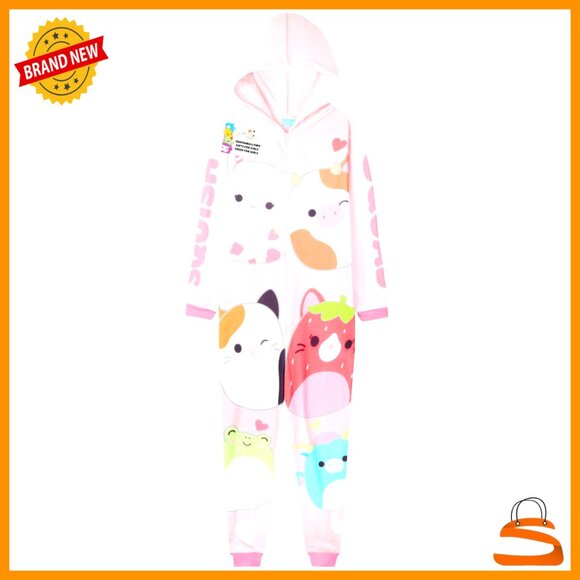 Girls Hooded Fleece One-Piece Pajama Jumpsuit Size 9-10 Years